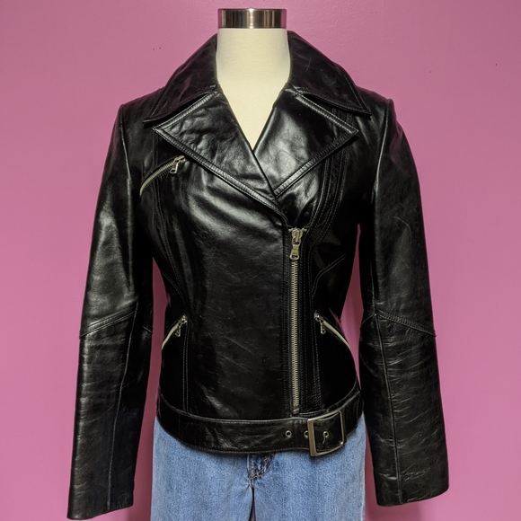 Express Genuine Leather Motorcycle Jacket - Picture 8 of 8